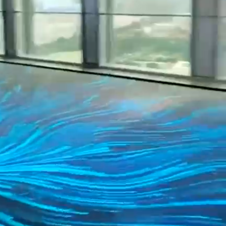 深圳北站蓝色大气高端数字展厅LED互动地砖显示屏